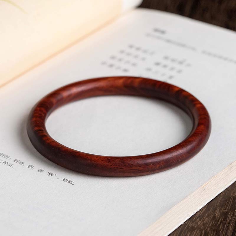 Wear FengShui Tibetan Small Leaf Red Sandalwood Ebony Green Sandalwood Protection Bracelet Bangle