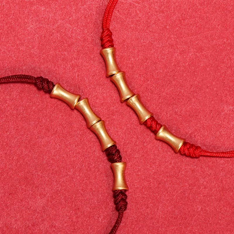 Wear FengShui 925 Sterling Silver Bamboo Design Protection Luck Braided Bracelet