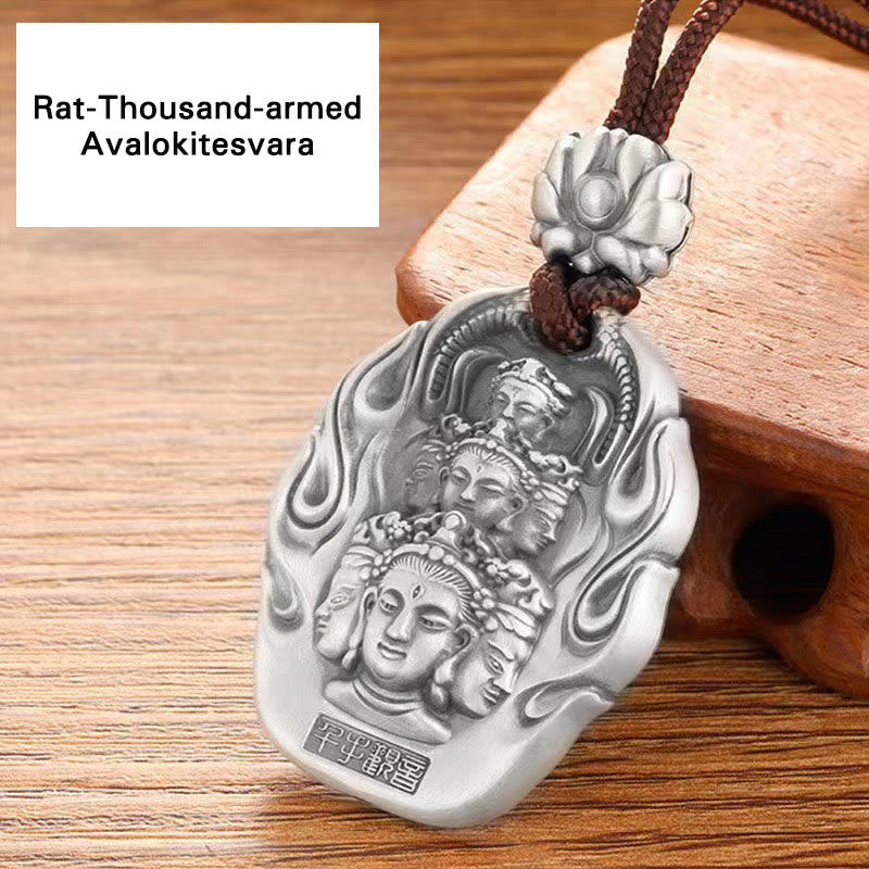 Wear FengShui Chinese Zodiac Natal Buddha Om Mani Padme Hum Lotus Compassion Necklace Pendant