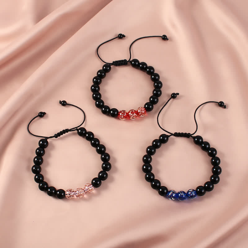 Wear FengShui Black Obsidian Luminous Glowstone Strength Bracelet