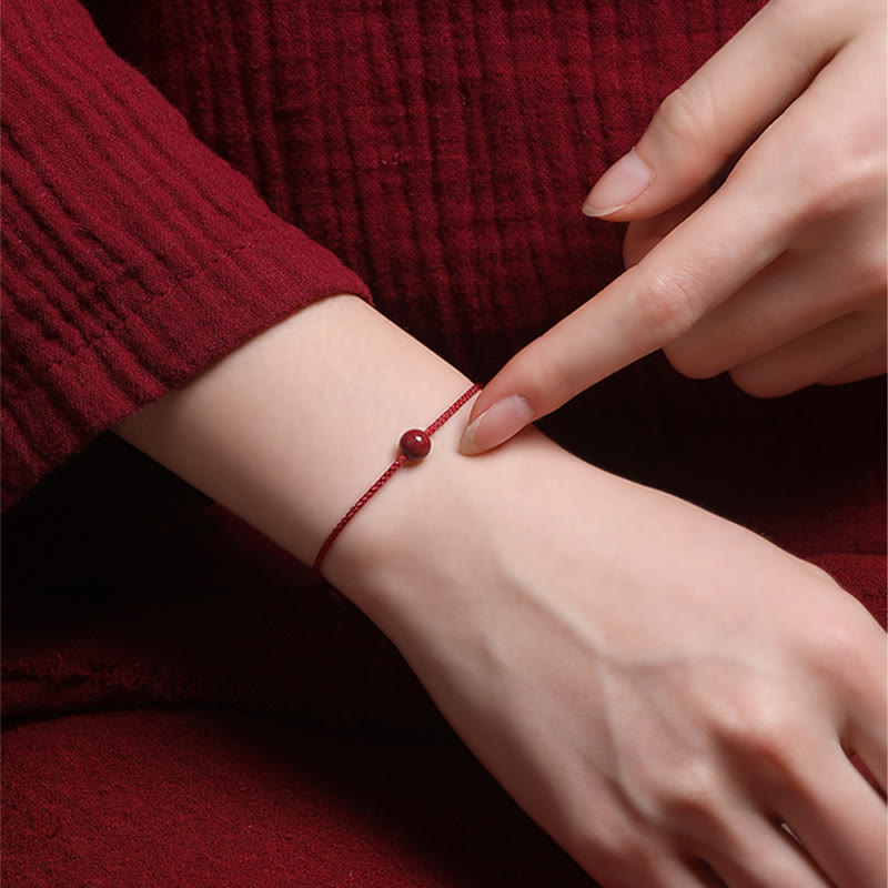 Wear FengShui Natural Cinnabar Red Agate Blessing Red String Bracelet