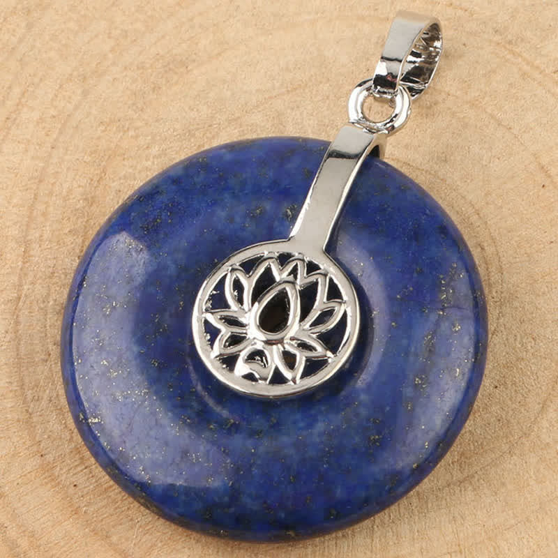 Wear FengShui Various Crystal Amethyst Pink Crystal Lotus Healing Necklace Pendant