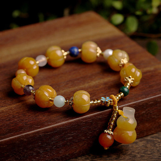 Wear FengShui Golden Silk Jade Pixiu Wealth Bracelet