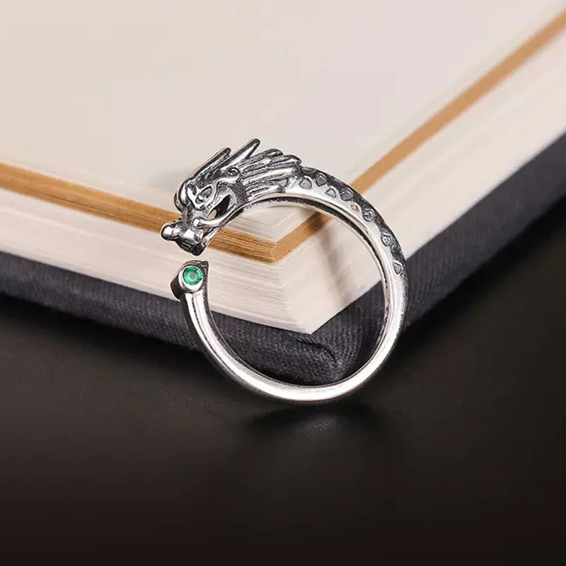 Wear FengShui Vintage Dragon Design Success Strength Adjustable Ring