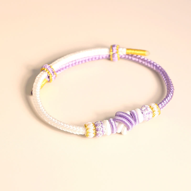 Wear FengShui Two-Color Rope Handcrafted Eight Thread Peace Knot Luck Connection Bracelet