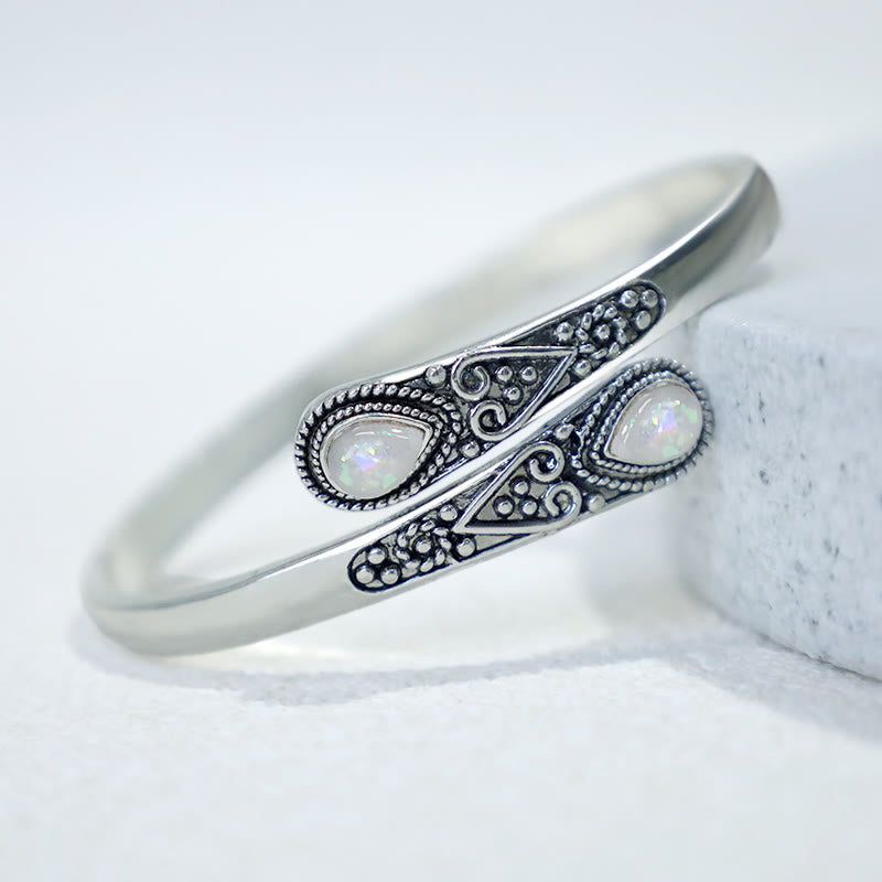 Wear FengShui Zircon Water Drop Pattern Healing Cuff Bracelet Bangle