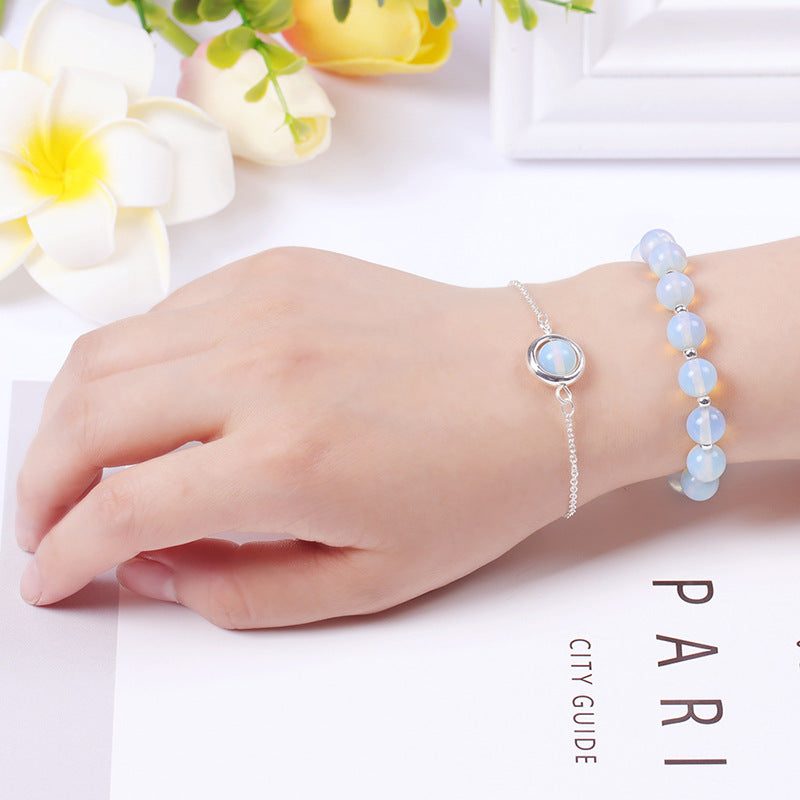 Wear FengShui Sun Stone Strawberry Quartz Crystal Positive Bracelet