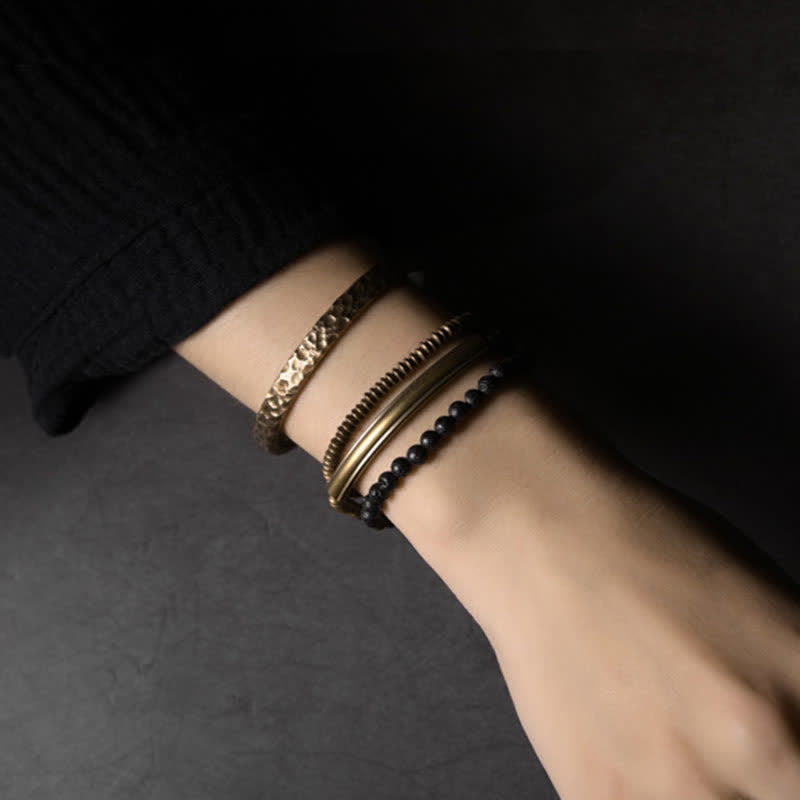 Wear FengShui Vintage Lava Rock Copper Support Bracelet