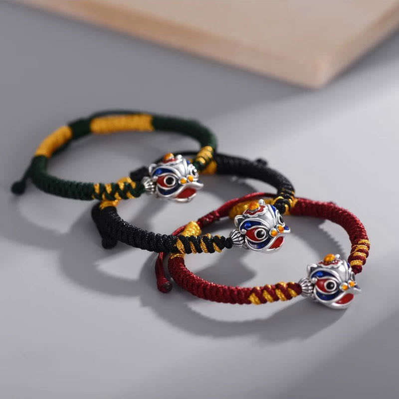Wear FengShui Handmade Dancing Lion Luck Braided String Bracelet
