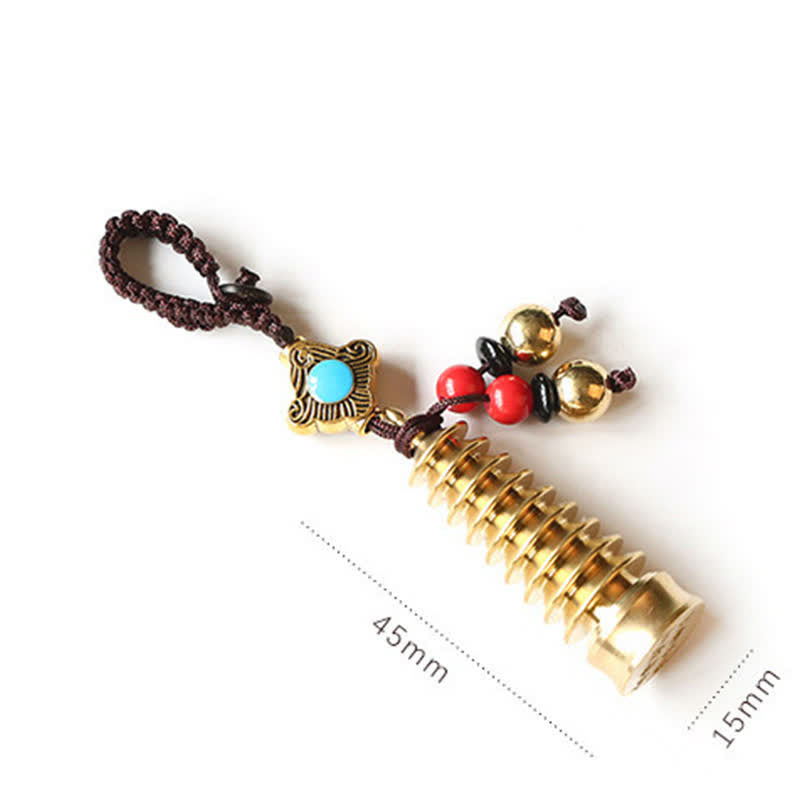 Wear FengShui Feng Shui Yin Yang Bagua Wenchang Pen Pagoda Prayer Wheel Keychain