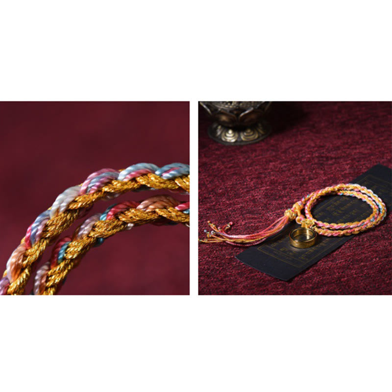 Wear FengShui Tibetan Handmade Luck Colorful String Single Double Wrap Braided Bracelet