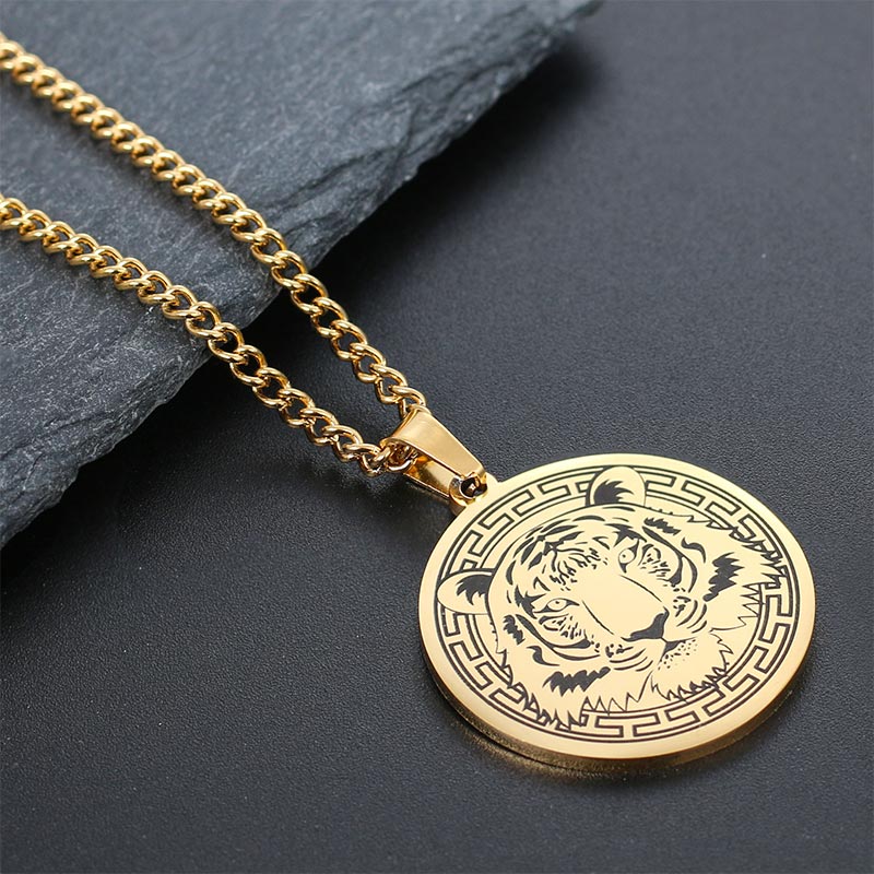 Wear FengShui Animal Titanium Steel Chain Necklace Protection Pendant