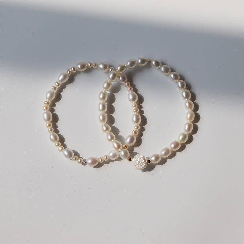 Wear FengShui Natural Flower Pearl Sincerity Bead Bracelet