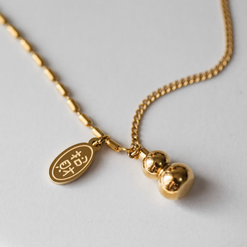 Wear FengShui 18k Gold Plated Copper Lucky Gourd Design Wealth Buckle Anklet