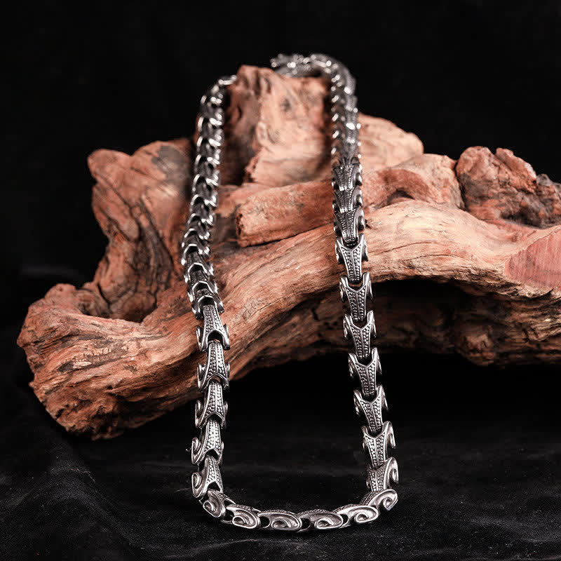 Wear FengShui Dragon Pattern Titanium Steel Protection Necklace Pendant Bracelet