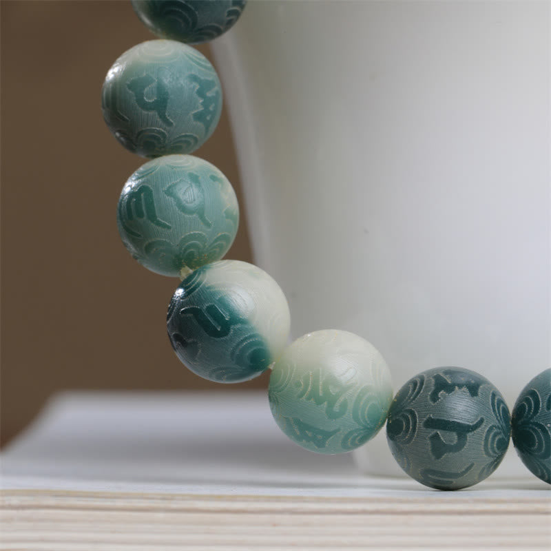 Wear FengShui Bodhi Seed Om Mani Padme Hum Engraved Keep Away Evil Spirits Bracelet