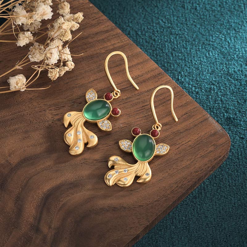 Wear FengShui FengShui Jade Koi Fortune Earrings