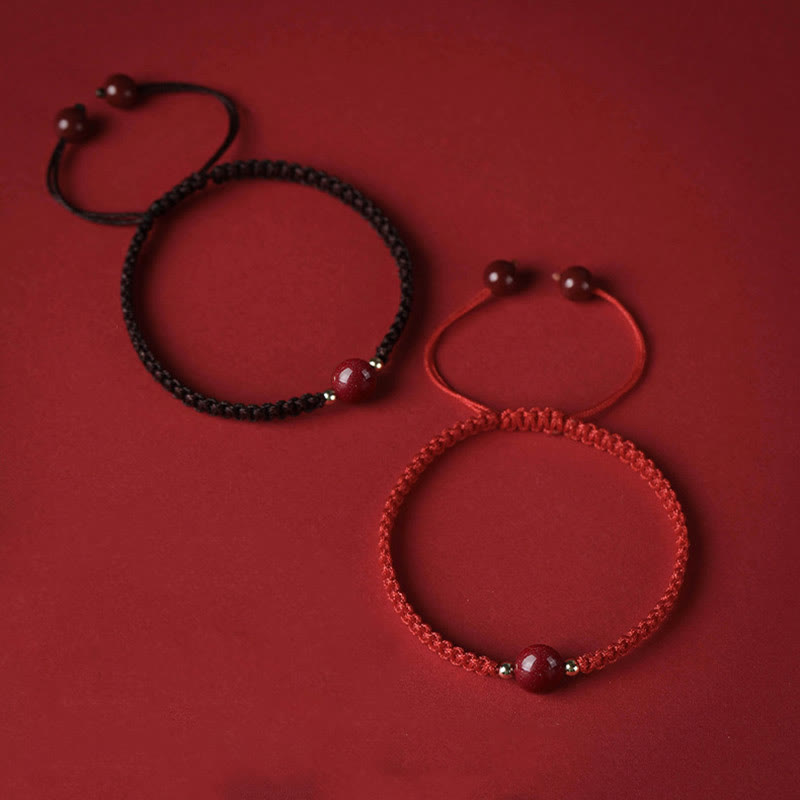 Wear FengShui Lucky Cinnabar Bead Blessing Red String Bracelet