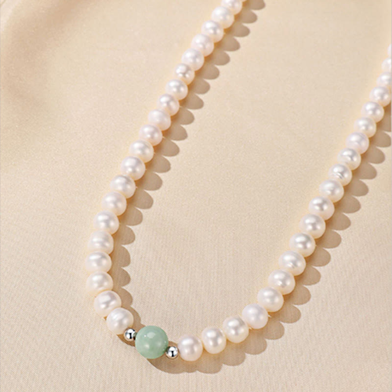 Wear FengShui 925 Sterling Silver Natural Pearl Jade Healing Necklace Bracelet Earrings With Gift Box