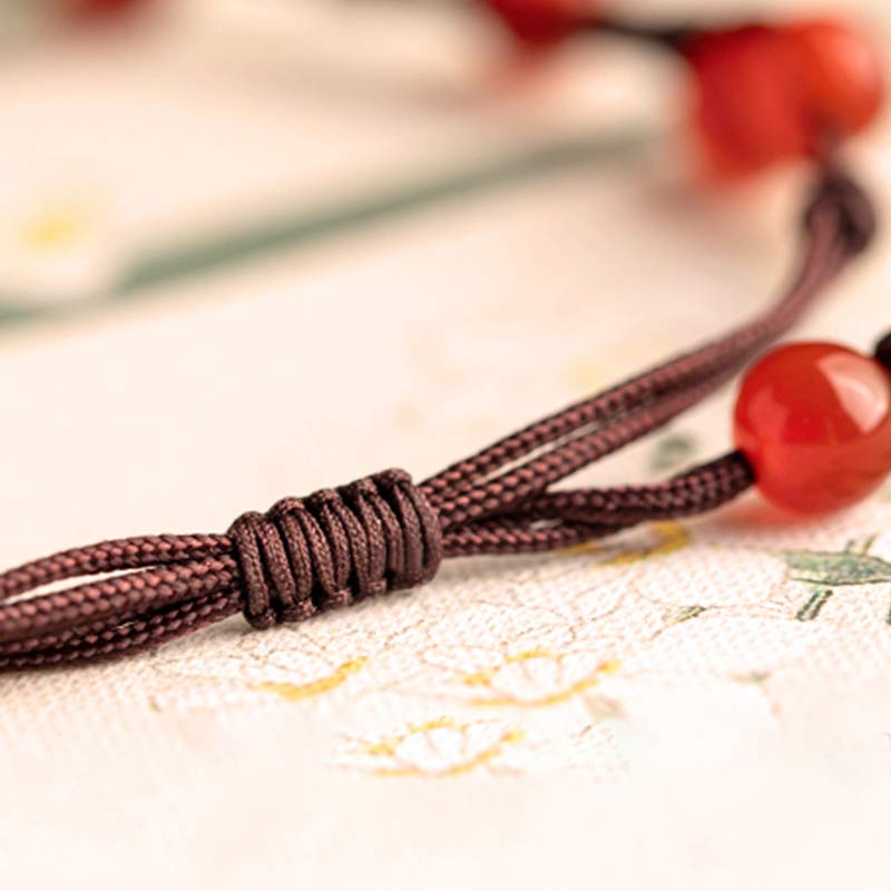 Wear FengShui Red Agate Moss Agate Cinnabar Calm Bracelet