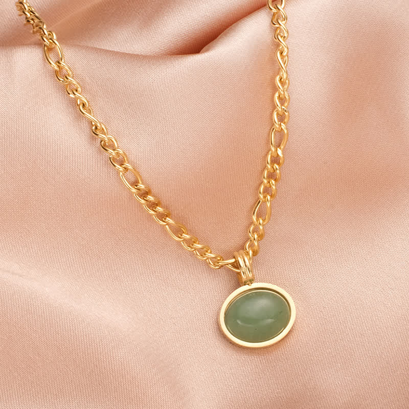 Wear FengShui Oval Turquoise Strength Titanium Steel Necklace Pendant