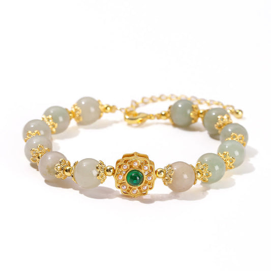 Wear FengShui Natural Jade Prosperity Bead Chain Bracelet