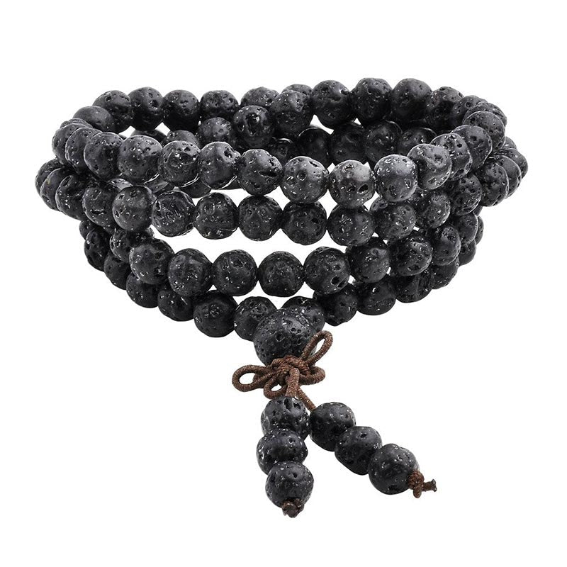 Wear FengShui Natural Lava Rock 108 Beads Protection Bracelet