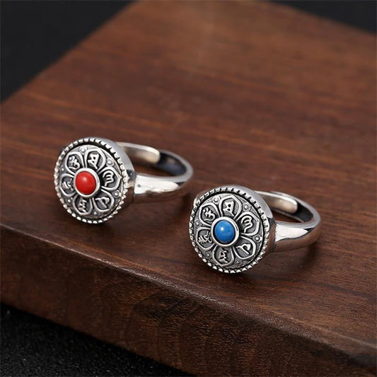 Wear FengShui Tibetan Om Mani Padme Hum Peace Rotatable Ring