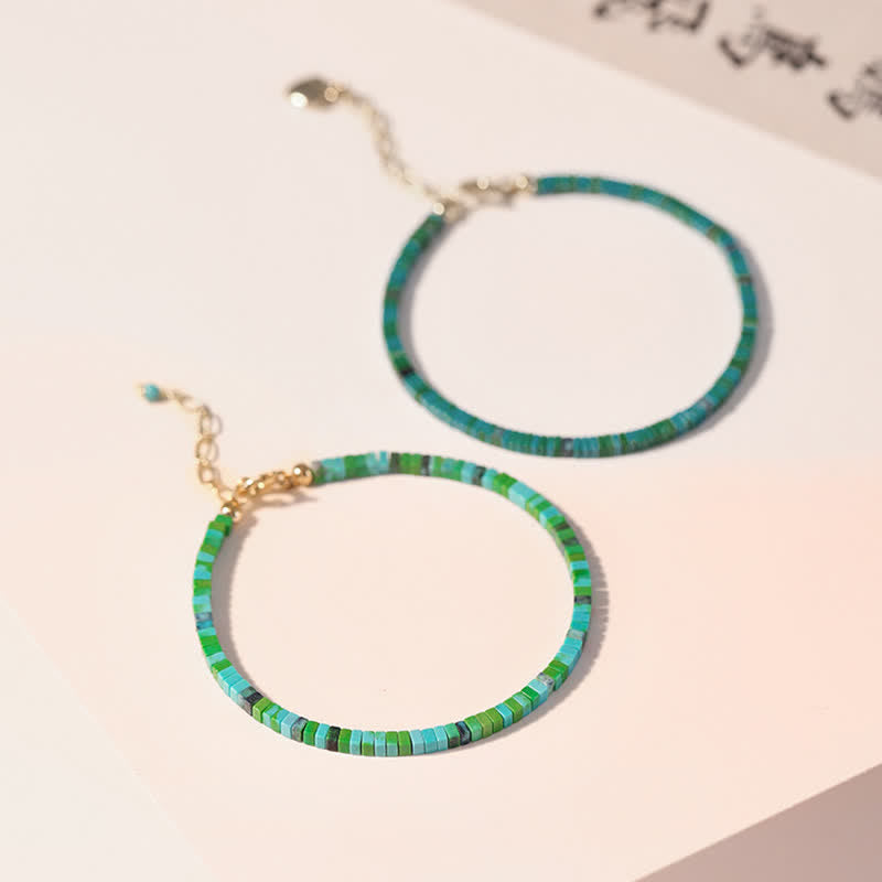 Wear FengShui Turquoise Beaded Friendship Strength Chain Bracelet