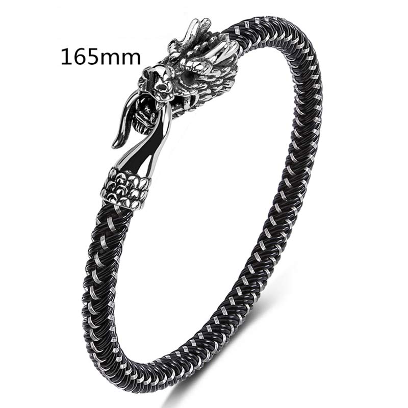 Wear FengShui Dragon Titanium Steel Protection Luck Bracelet