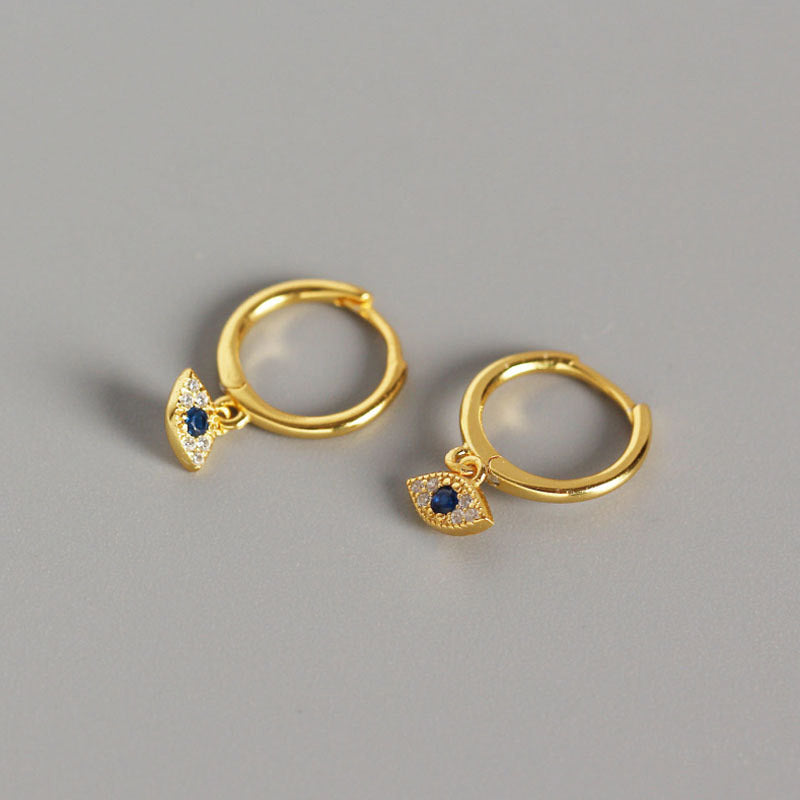 Wear FengShui 925 Sterling Silver Evil Eye Blessing Protection Stud Earrings