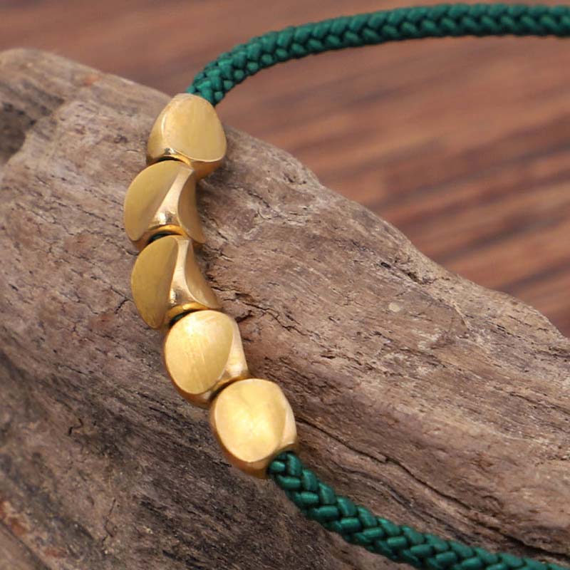 Wear FengShui 3 PCS Tibetan Copper Beads Healing Protection Luck Bracelet Set