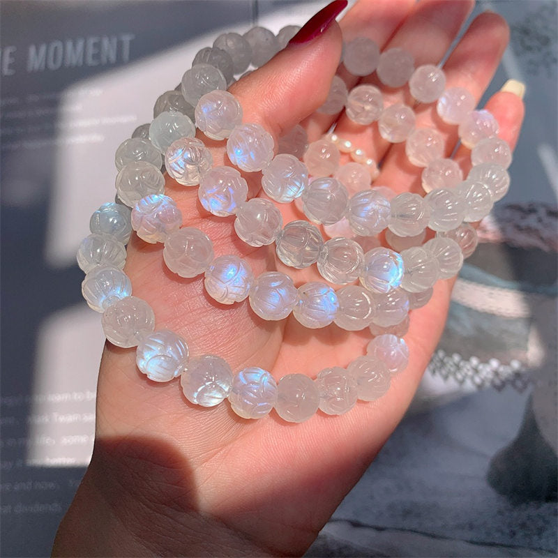 Wear FengShui Natural Moonstone Lotus Love Bracelet