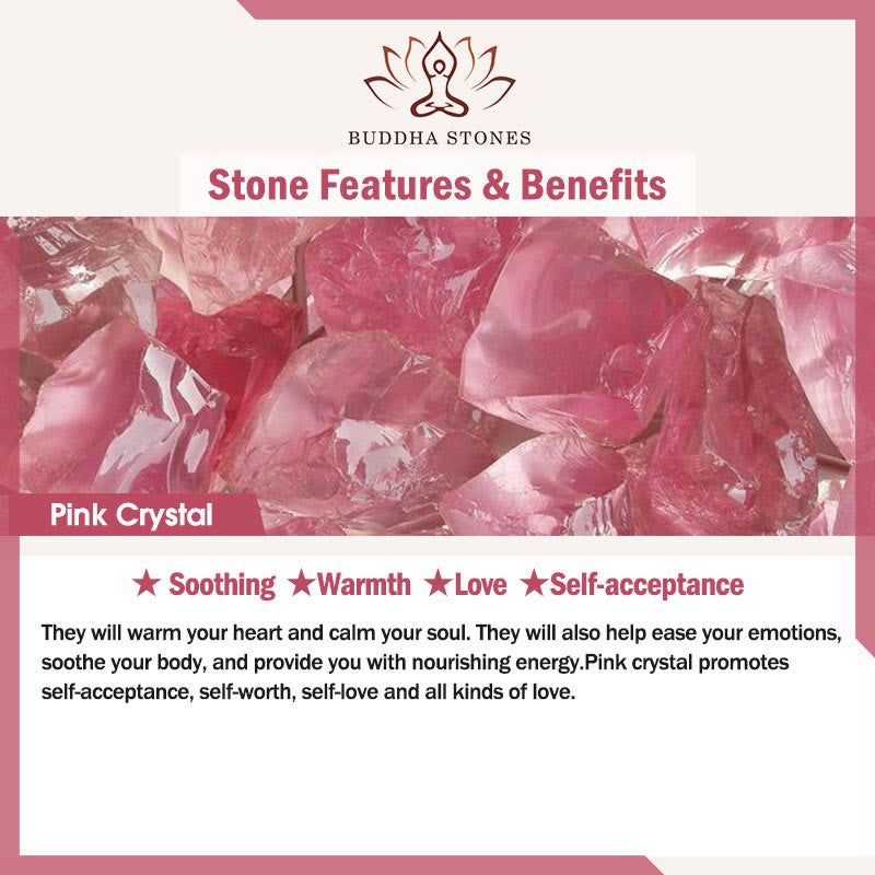 Wear FengShui Natural Pink Crystal Beads Peace Buckle Self-acceptance Bracelet