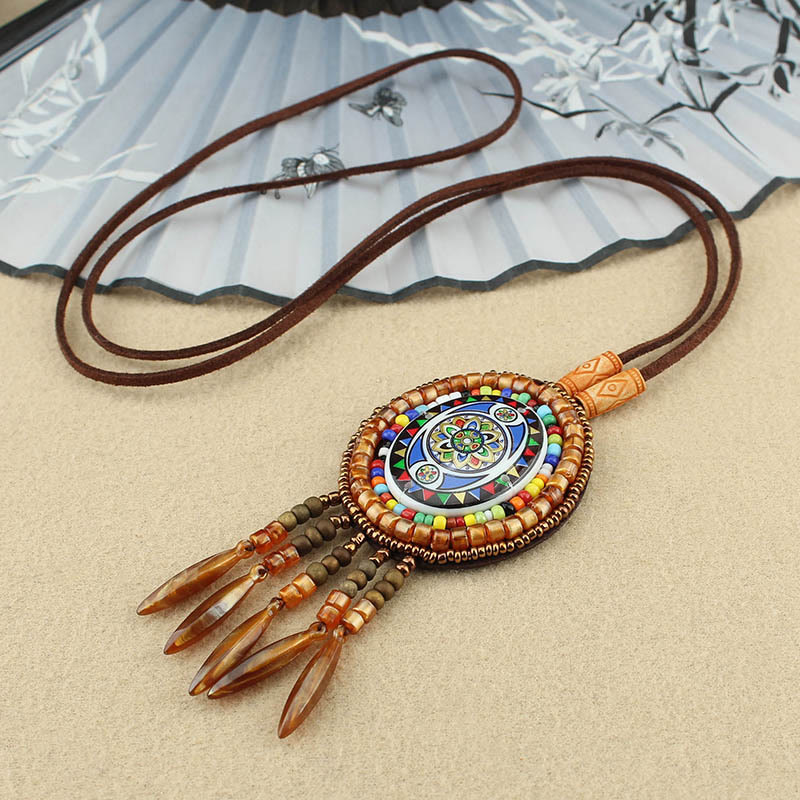Wear FengShui Mandala Pattern Beads Creativity Necklace Pendant