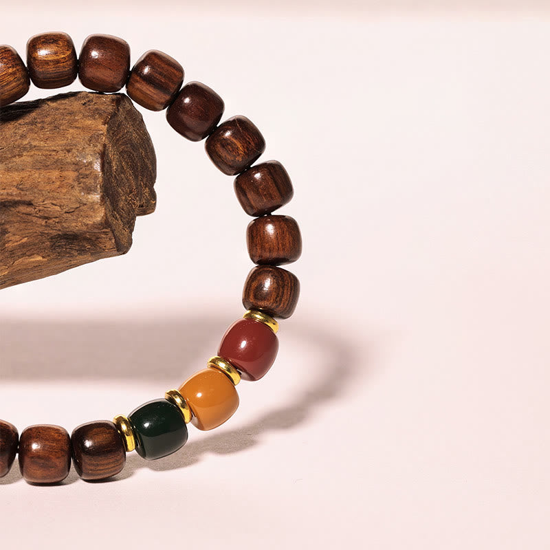 Wear FengShui Ebony Wood Rosewood Peace Balance Bracelet