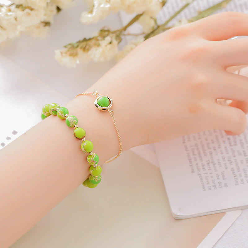 Wear FengShui Sun Stone Strawberry Quartz Crystal Positive Bracelet