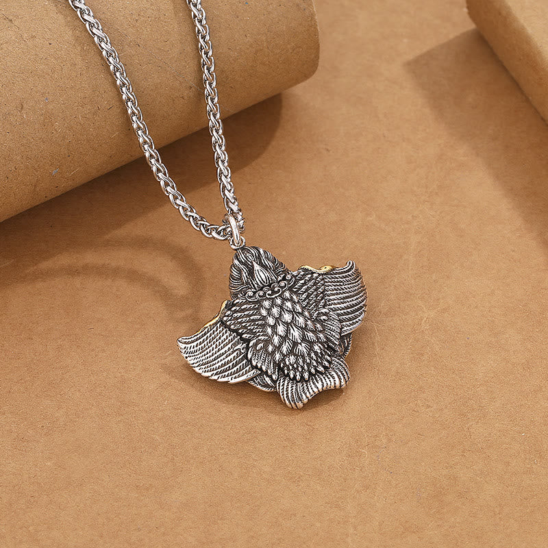 Wear FengShui Tibet Garuda Bird Copper Protection Necklace Pendant