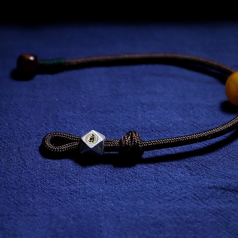 Wear FengShui 925 Sterling Silver Chinese Zodiac Natal Buddha Natural Amber Clear Anxiety Bracelet