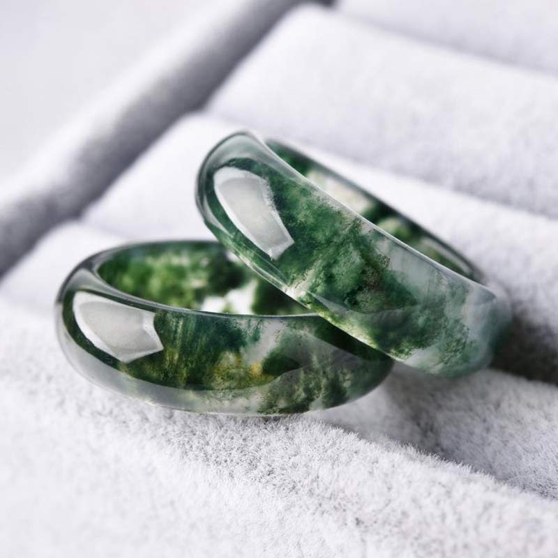 Wear FengShui Moss Agate Healing Balance Ring