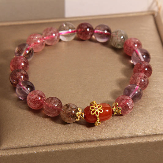 Wear FengShui Natural Super Seven Crystal Red Agate Positivity Bracelet