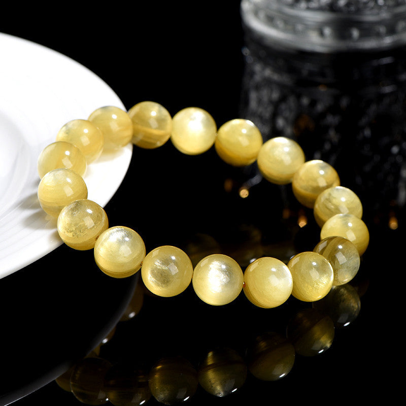 Wear FengShui Natural Golden Lepidolite Protection Prosperity Bracelet