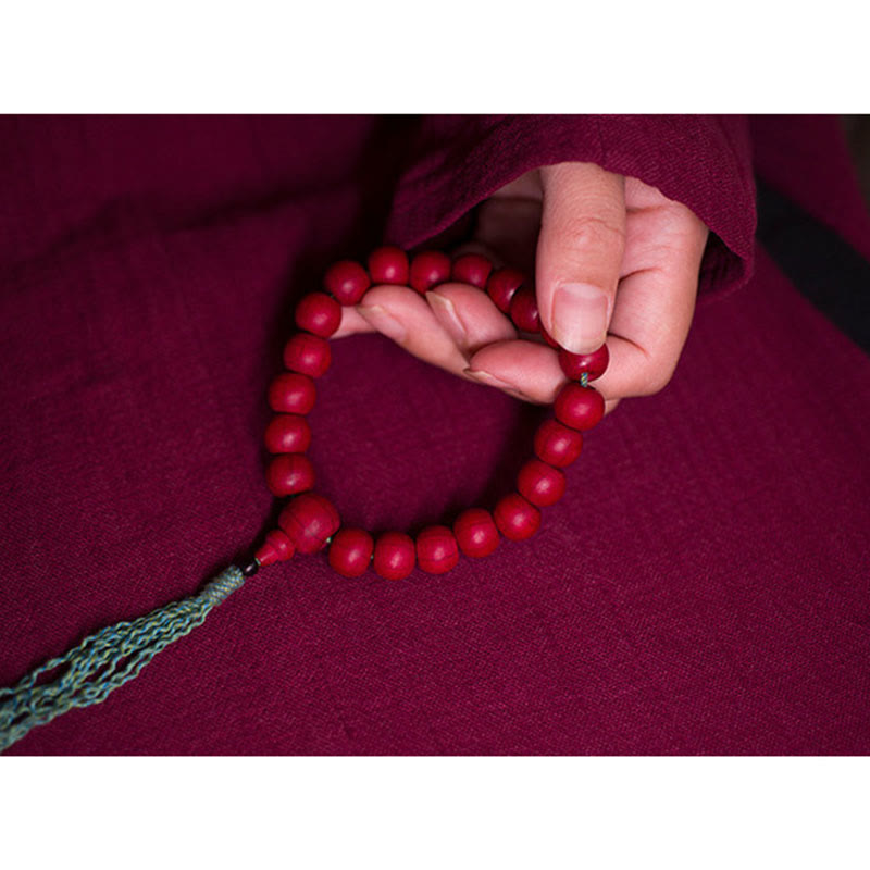 Wear FengShui Abelia Biflora Wood Warding Off Evil Spirits Wrist Mala