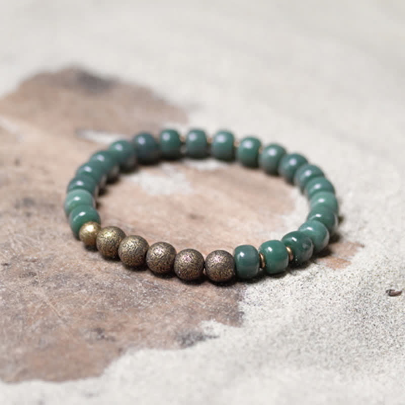Wear FengShui Tibetan Cyan Bodhi Seed Copper Success Bracelet