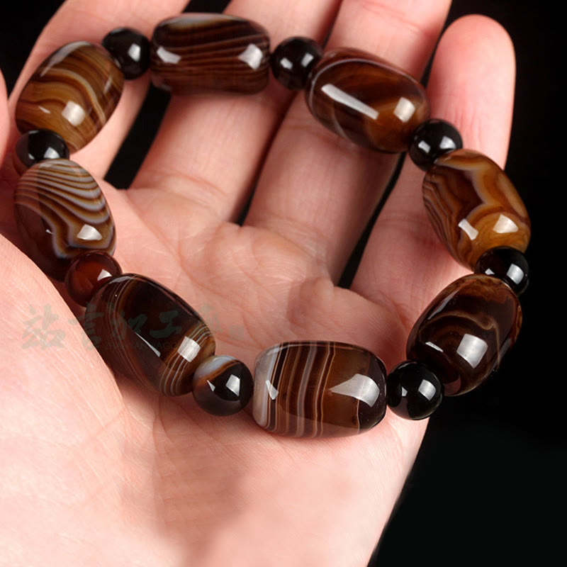 Wear FengShui Natural Sardonyx Courage Happiness Bracelet