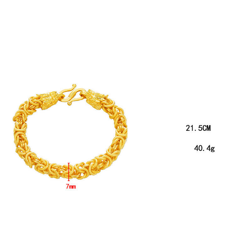 Wear FengShui 24k Gold Plated Double Headed Dragon Protection Bracelet