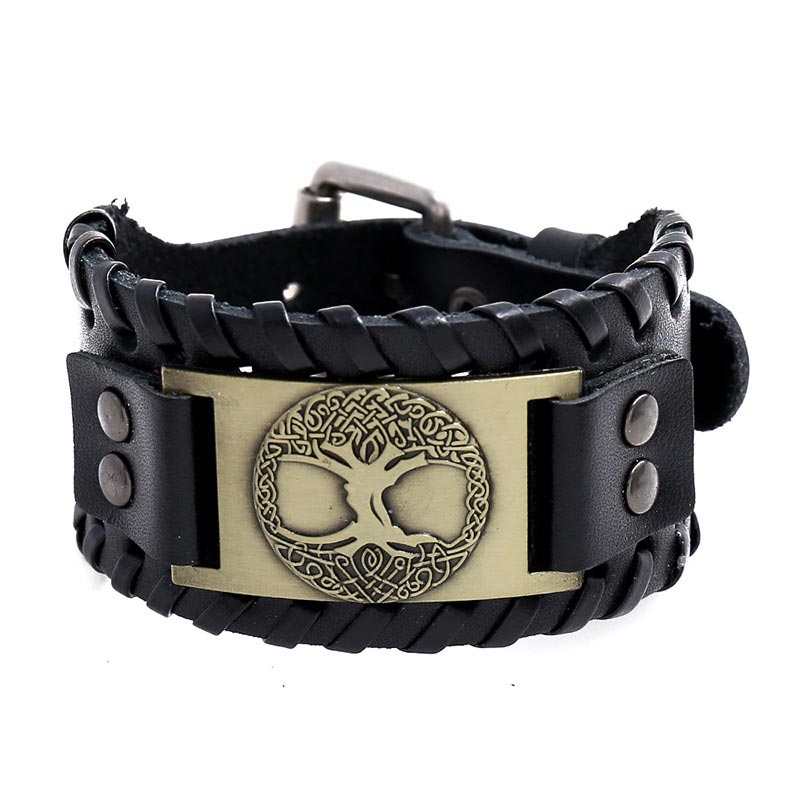 Wear FengShui Lucky Tree Of Life Balance Leather Bracelet