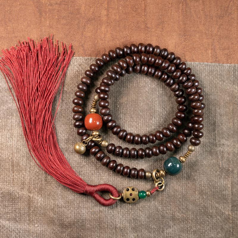 Wear FengShui 108 Mala Beads Natural Tibet Purple Bodhi Seed Auspiciousness Bracelet