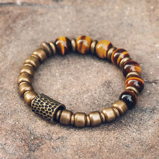Wear FengShui Tiger Eye Stone Copper Protection Bracelet