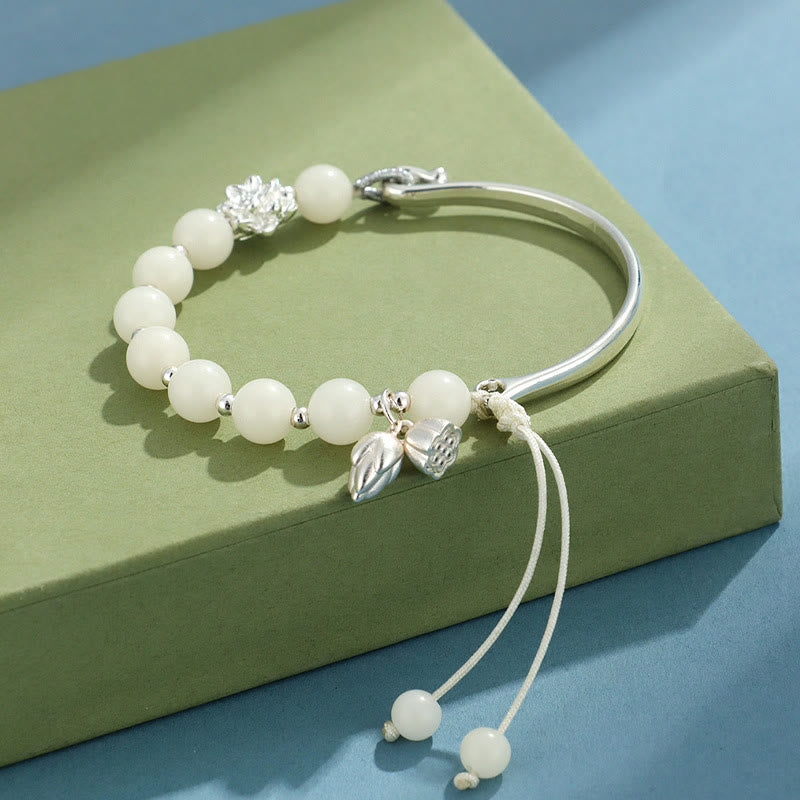 Wear FengShui Bodhi Seed Butterfly Lotus Luck Wealth Bracelet Bangle